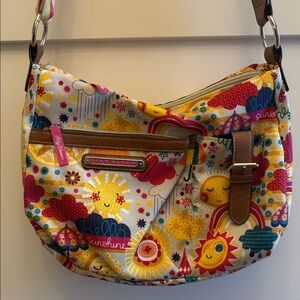 🌸 Lily Bloom Floral Hobo‎ Shoulder Bag Adjustable Strap Colorful Print